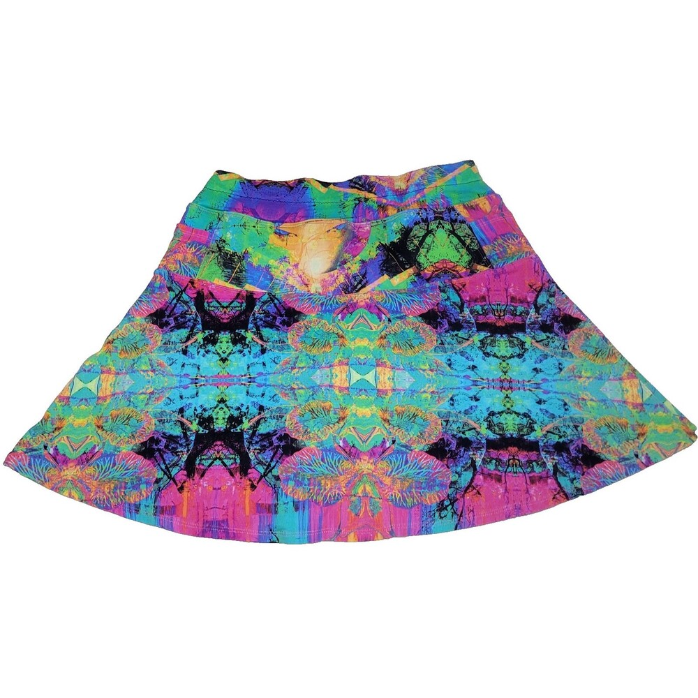 Dona Jo Tropical Print Tennis Golf Pickleball Ruffle SKORT Med/Large Waist 28"